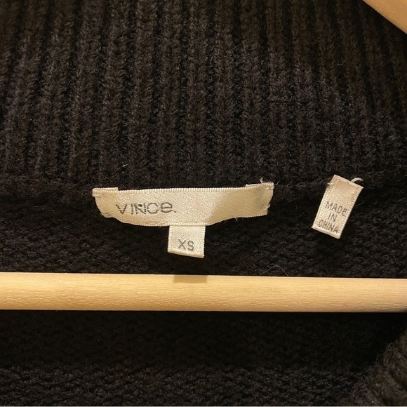 Vince Wool Black Preppy Cardigan Y2K Whimsigoth Academia - Picture 5 of 6